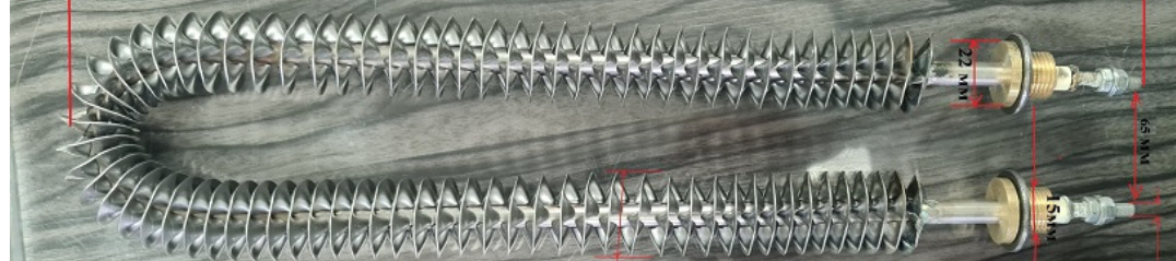 ТЭН_воздушный_AHU-1_Preheater_3кВт_220V_Ф2_L570мм_нержавеющая_сталь